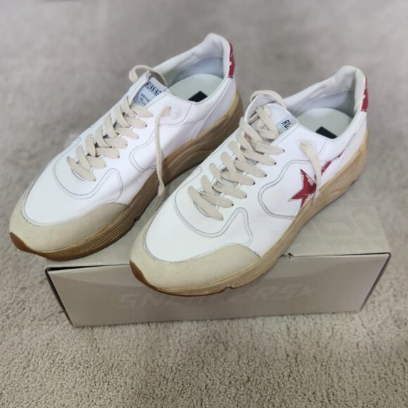Golden Goose Men's Running Sole with leather star and heel tab with red print - Picture 1 of 8